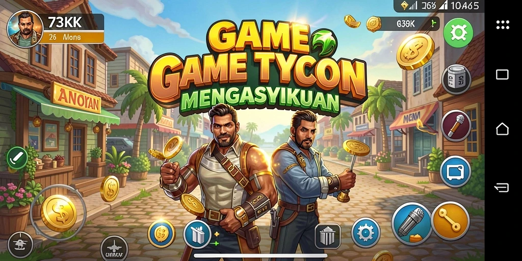 Screenshot gameplay <strong>73K</strong> yang menampilkan pengalaman Tycoon yang seru.