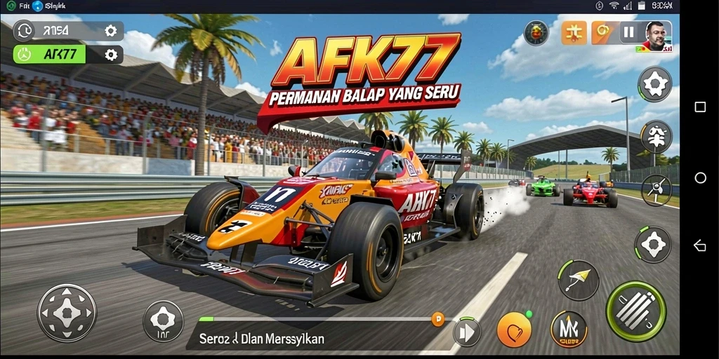 Gameplay balapan yang seru dan menegangkan di AFK77.