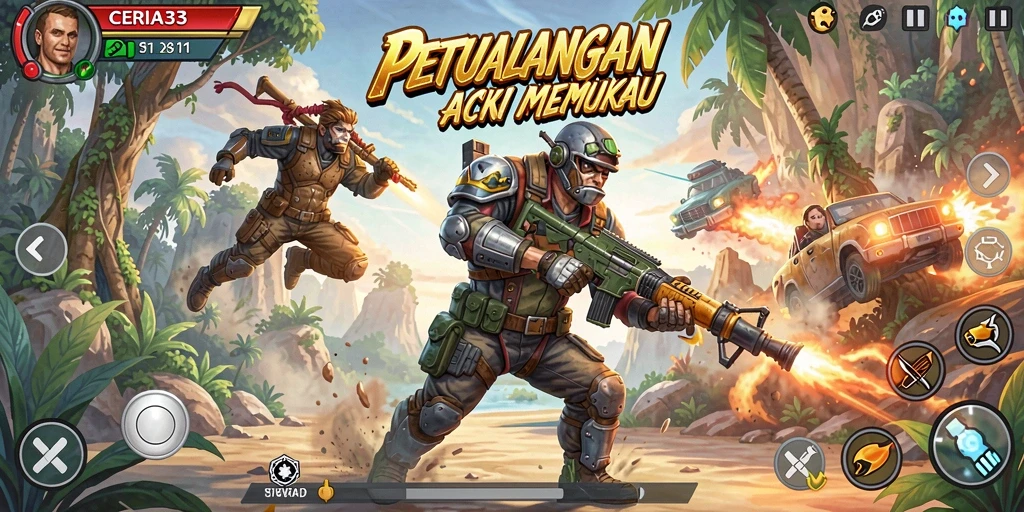 Tampilan gameplay menegangkan dari CERIA33 dengan aksi seru.