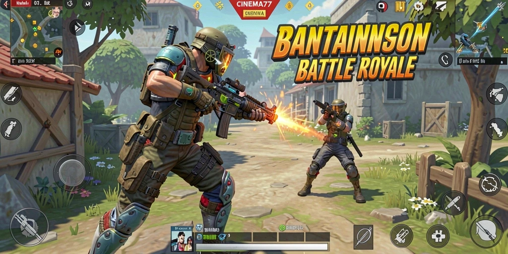 Tangkapan layar dari gameplay seru CINEMA77 di arena Battle Royale.