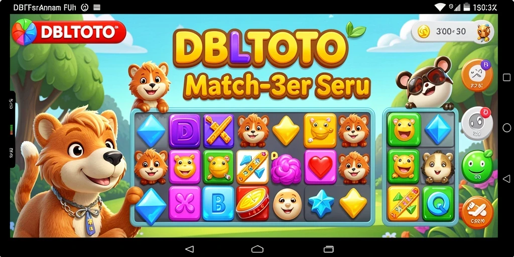 Screenshot DBLTOTO menampilkan aksi pencocokan yang mendebarkan di gameplay Match-3.