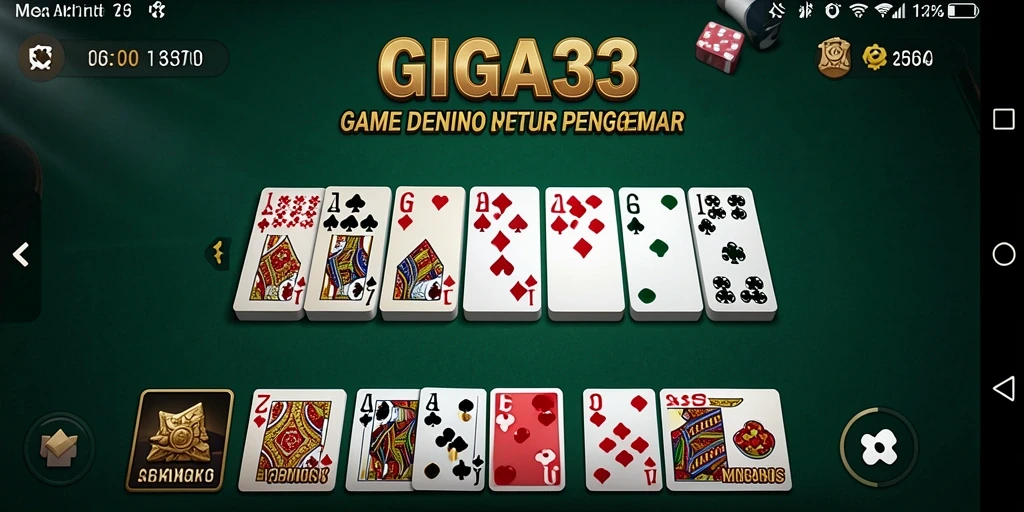 Screenshot utama GIGA33 menunjukkan gameplay domino yang seru.