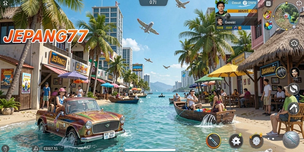 Tampilan screenshot menampilkan gameplay santai dan seru dari JEPANG77.