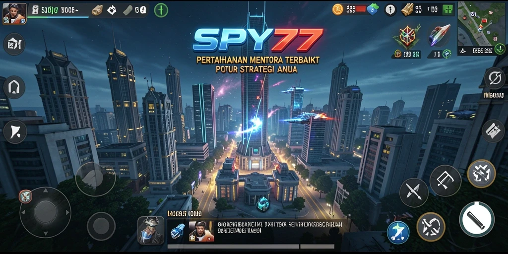 Tampilan gameplay SPY77 yang menegangkan dalam pertarungan Tower Defense.