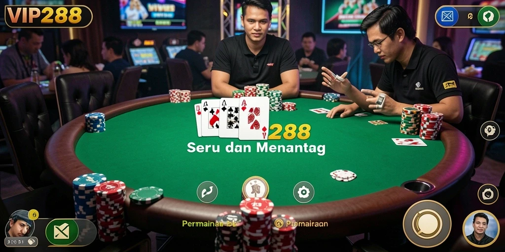 Tampilan menarik dari gameplay Poker yang mendebarkan