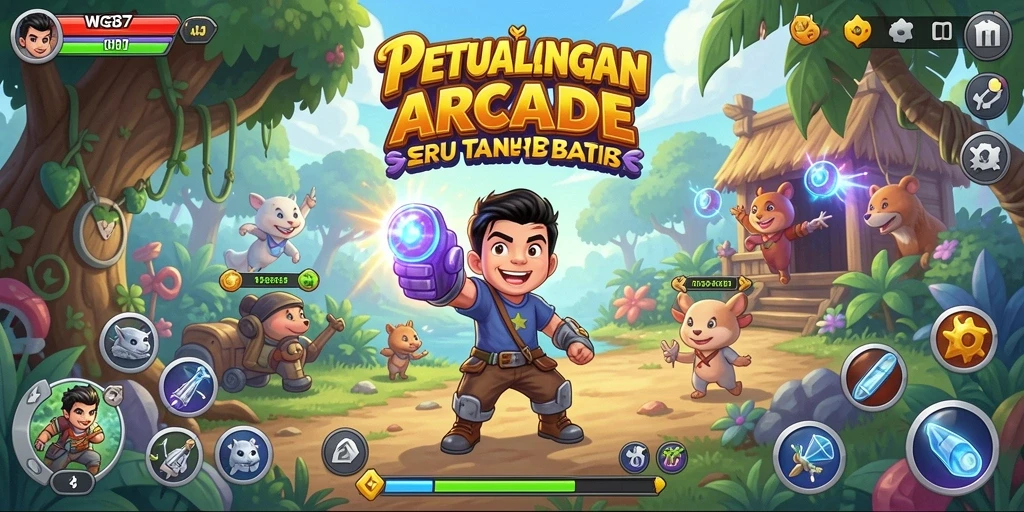Tampilan gameplay seru WG87 dengan aksi arcade yang menarik.