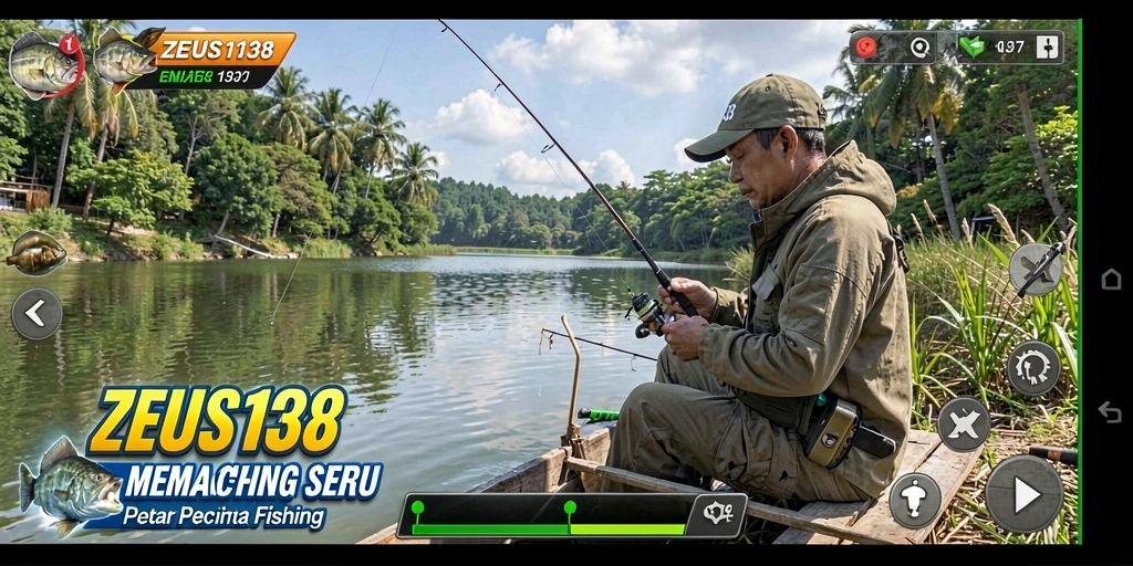 Tampilan gameplay seru dari ZEUS138 saat menangkap ikan.
